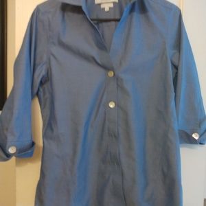 Foxcroft Blouse Denim Look